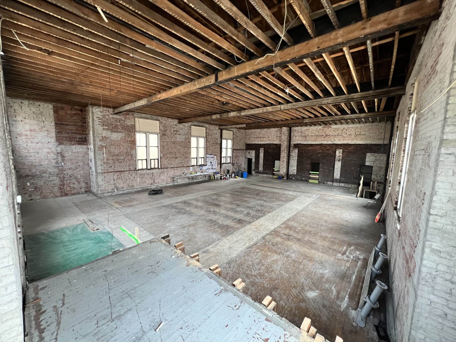 Interior of Florence Booth House after abatement and demolition work